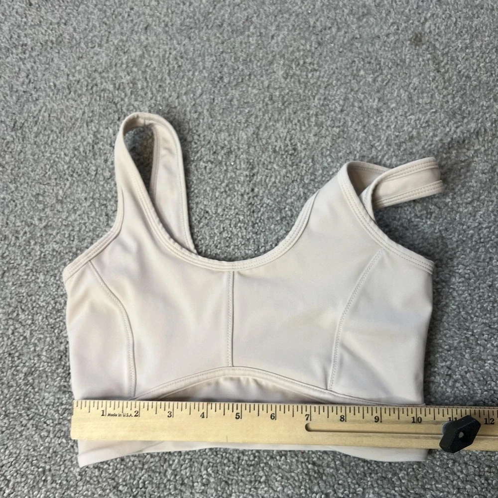 ALLFENIX Sports Bra Womens XS White Scoop Neck Longline‎ Athletic Yoga Gym